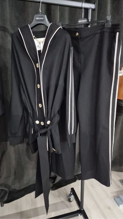 Compleu Negru Bluza cu Pantalon