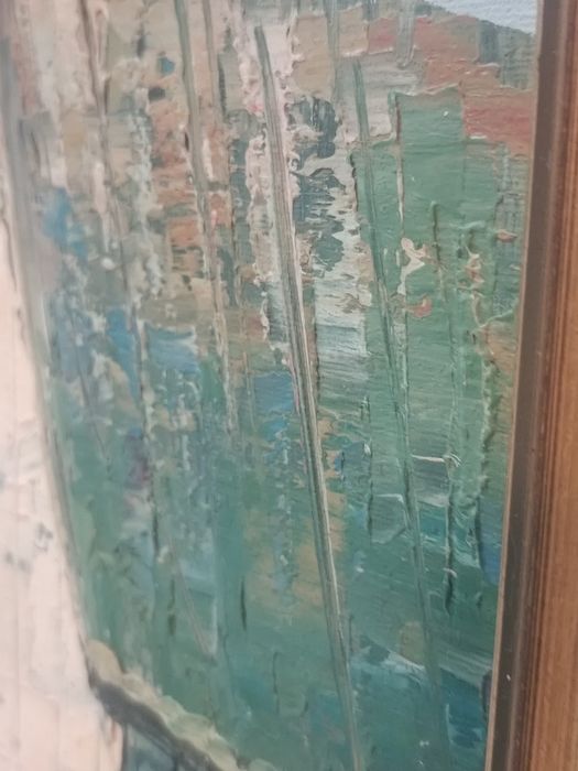 Pictură pe pânză lipita pe placaj