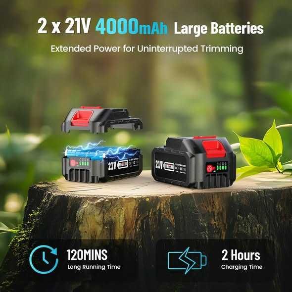 Foarfecă telescopică pentru gard viu SEESII 3 în 1 cu baterie