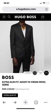 Sacou Hugo Boss 100% lână SLIM-FIT JACKET IN VIRGIN-WOOL