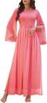 Rochie lunga DRESSTELLS, marimea S, maneci largi, roz
