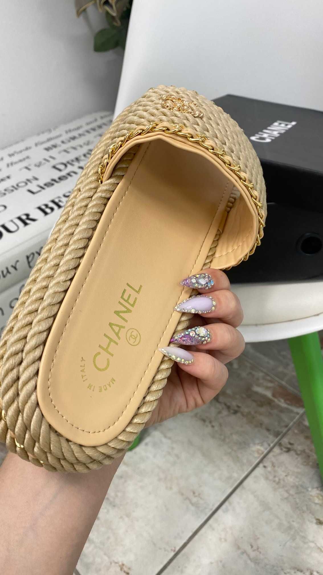 чехли Шанел*Chanel braided sandals*38,39