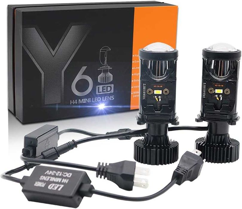 LED H4 Диодни Крушки 80W, 8000LM 2 бр. Ярка Светлина, Вентилатор 6500K