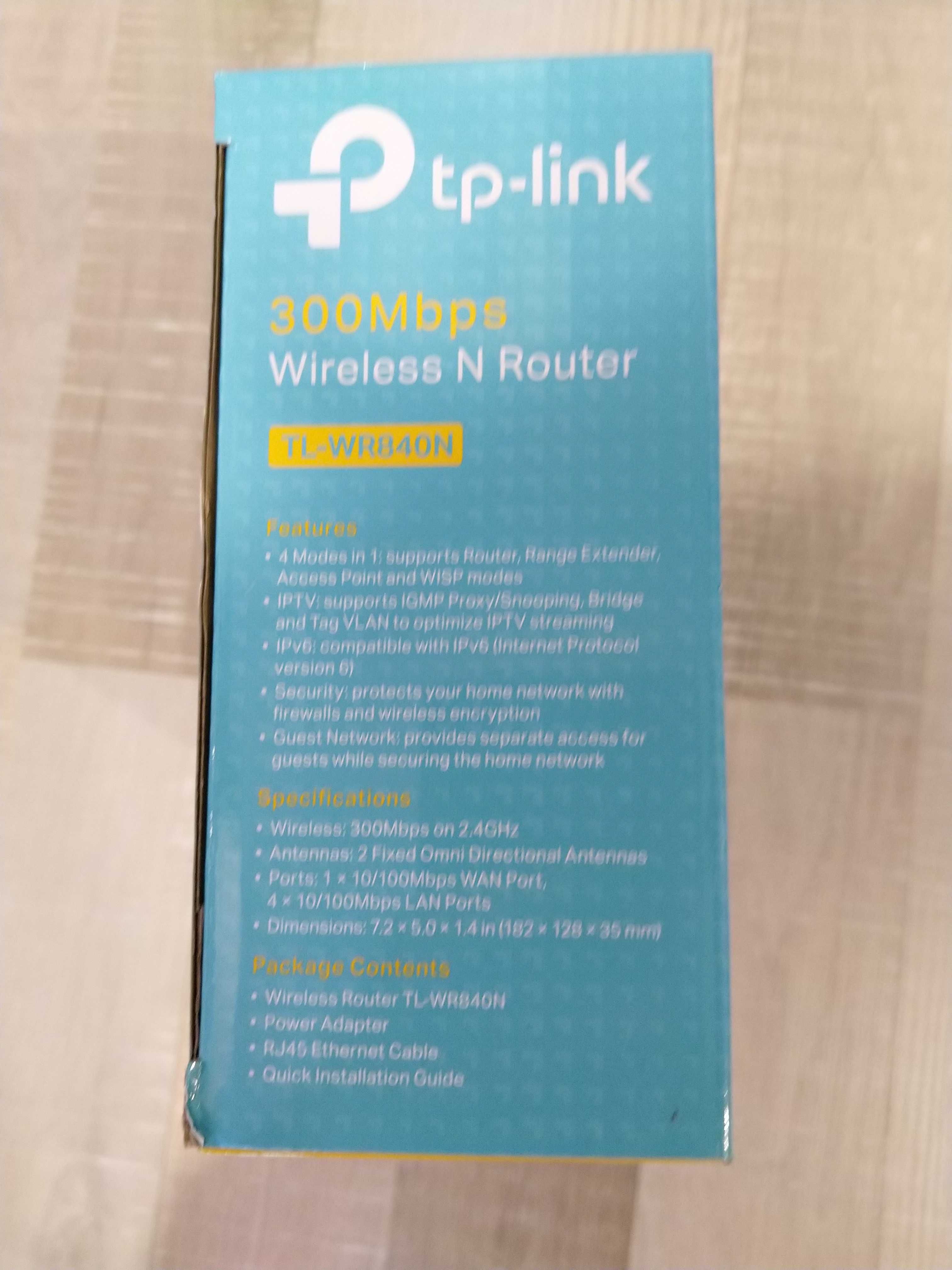 Рутер НОВ TP-Link WR840N 300 Mbps НОВ, разпечатан