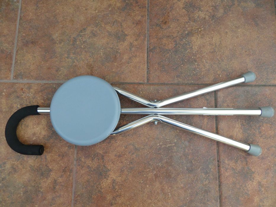 Scaun pliabil cu baston nou suporta 100kg,baston de spijin,drumetii
