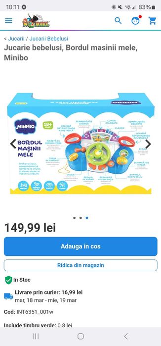 Vand Jucarie noua bebelusi, Bordul masinii mele, Minibo- Noriel