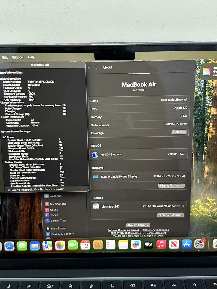 Macbook air m2 ideal yengi dey 28cikl