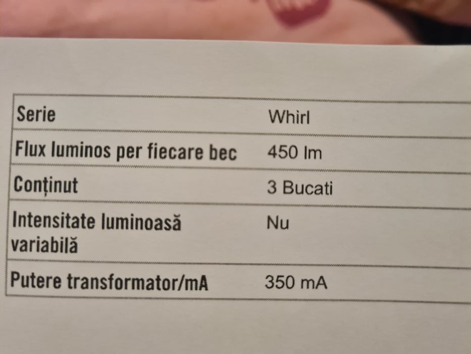 Spoturi încastrabile fixe cu LED integrat Whirl 6W,pachet 3 bucăți