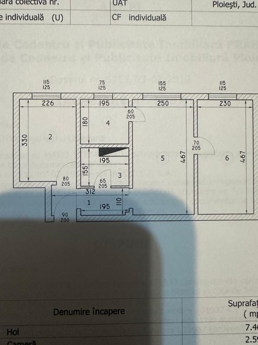 Apartament cu 3 camere