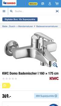 Baterie cadă-duș KWC Domo Swiss Excellence . Nou