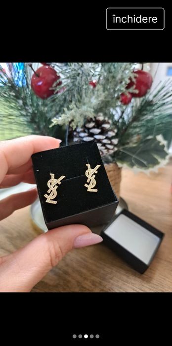 Cercei YSL cu cristale Swarovski
