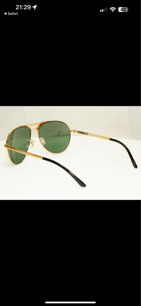 Слънчеви очила Authentic Versace Gold Metal Pilot Green