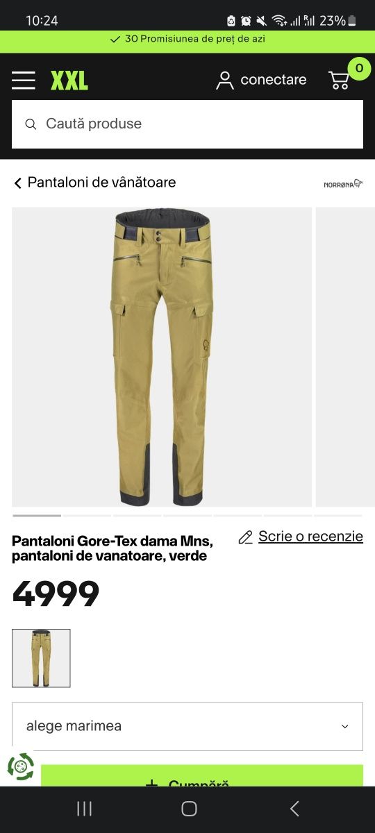 Pantaloni Gore-Tex Norrona  Mns,
pantaloni de vanatoare, verde