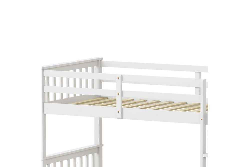 Детско двуетажно легло, Nani, Бял, Натурален, Дърво, 90х190см.