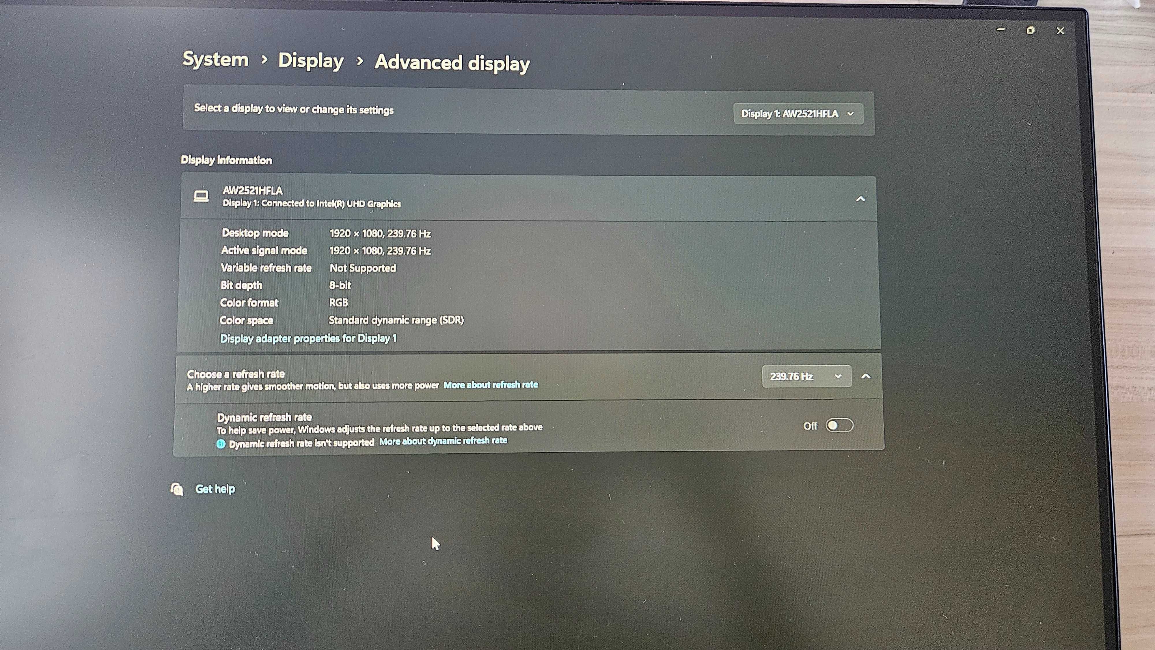 Монитор Alienware 25 AW2521HFLA 240hz