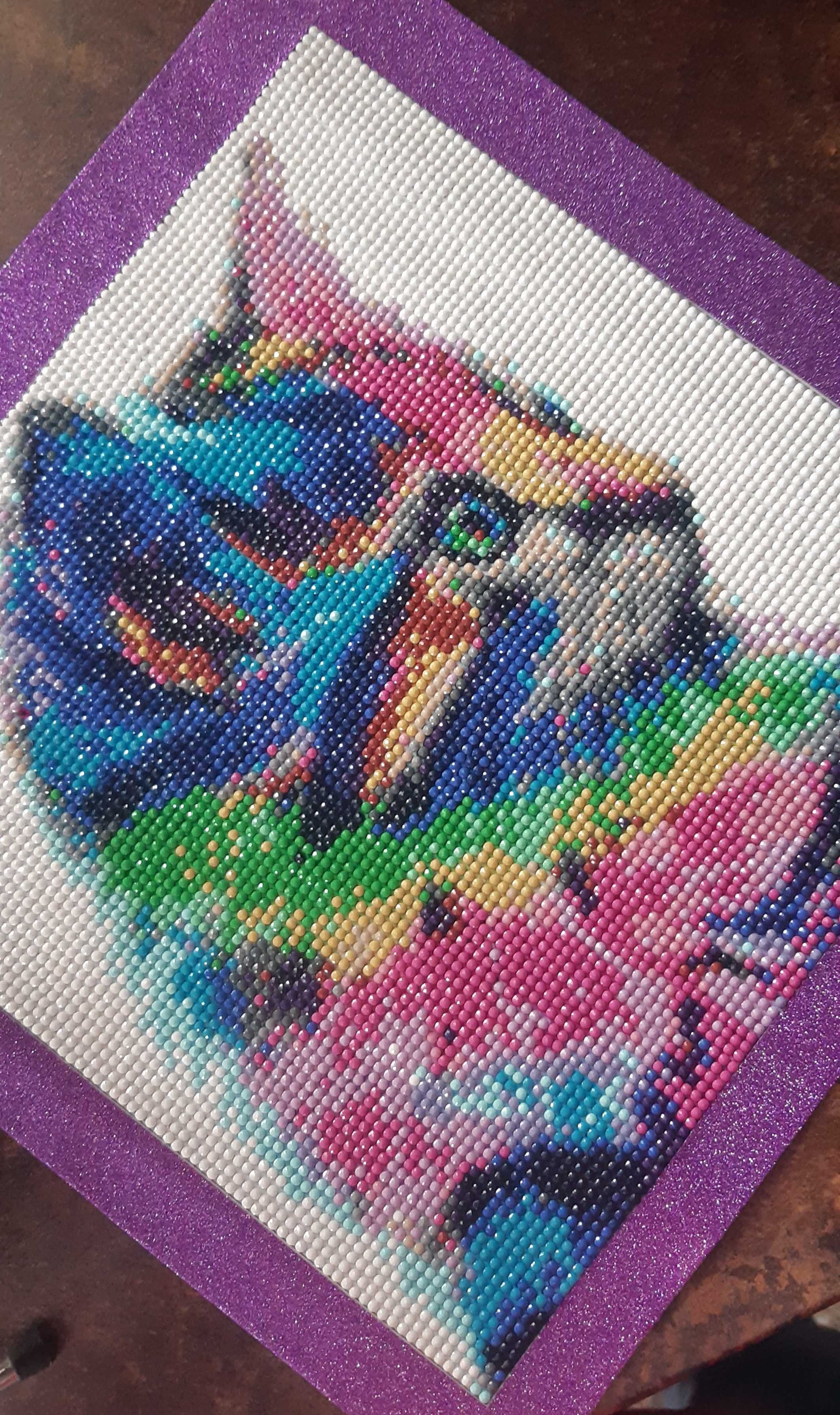 tablou cu diamante 5D - tematica pisica in culori pastelate