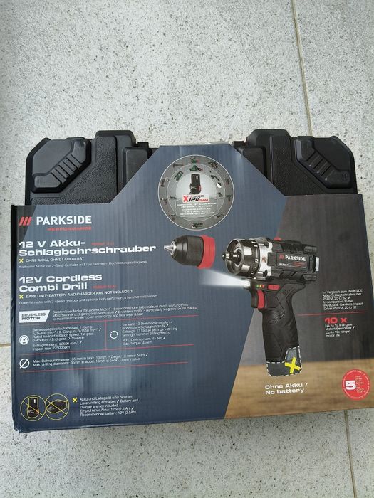 Mașină de înșurubat și găurit parkside performance 12 v 45 Nm