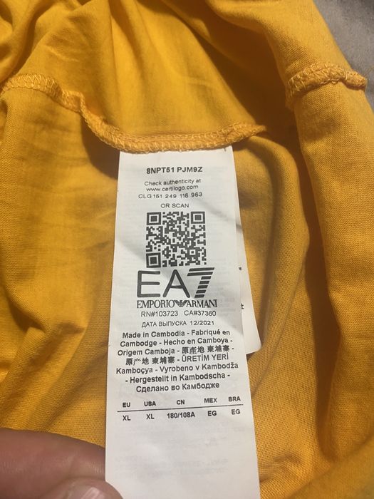 EA7 EMPORIO ARMANI T-Shirt 8NPT51 PJM9Z 1656 Orange Regular Fit