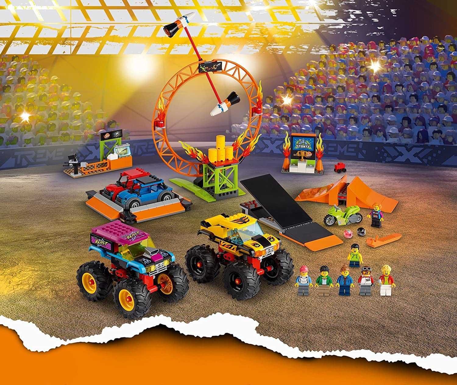 Ново Оригинално Лего LEGO CITY STUNTZ Арена за каскадьорско шоу 60295