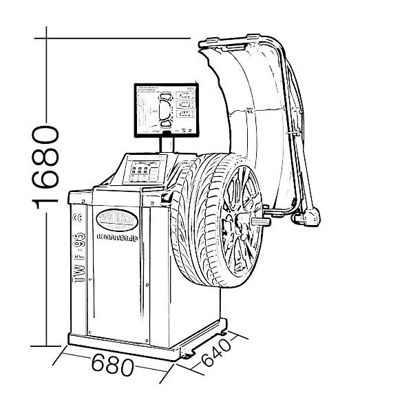 Баланс машина за гуми с лазер автоматична до 24″ TWIN BUSCH GERMANY
