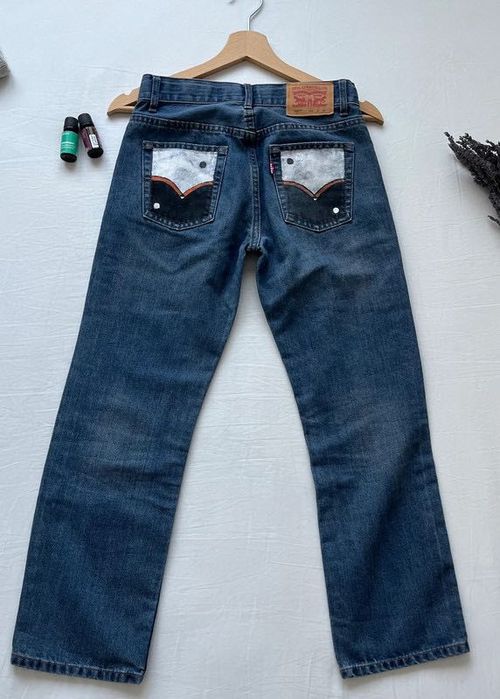 Blugi Levi's 505 XS/S • Handmade • Stil boho-hippie-vintage