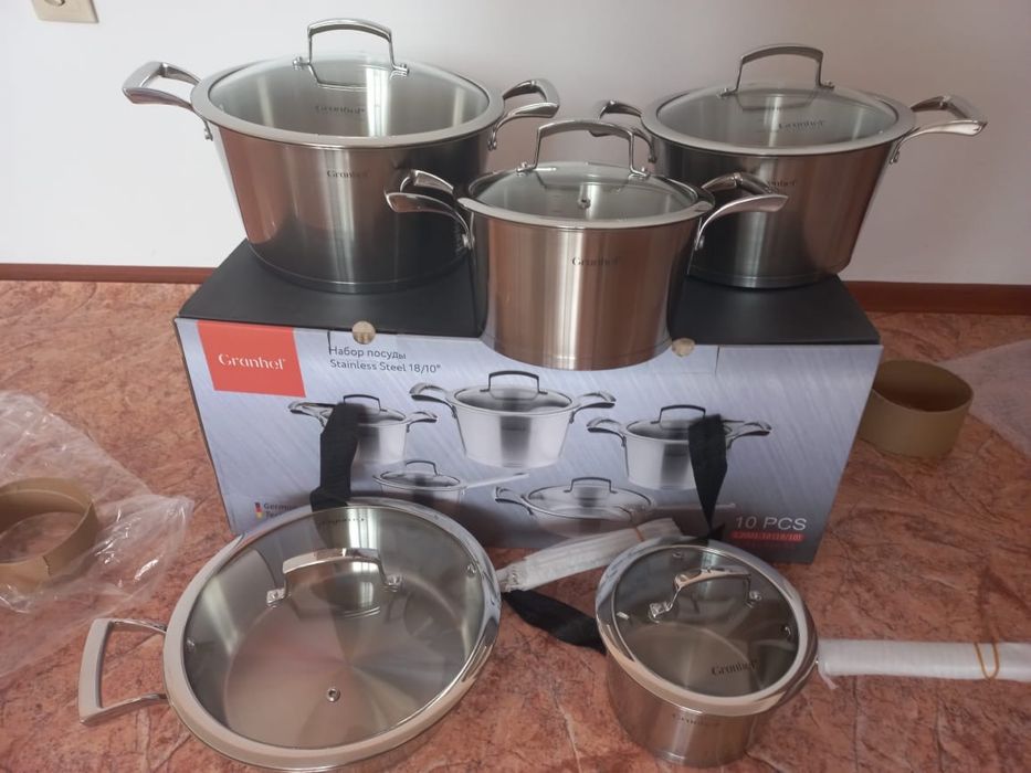 Набор кастрюлей новой стальной Granhel