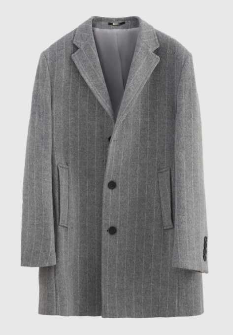 Palton slim 50 L premium Atelier Torino NOU lana moale gri dungi