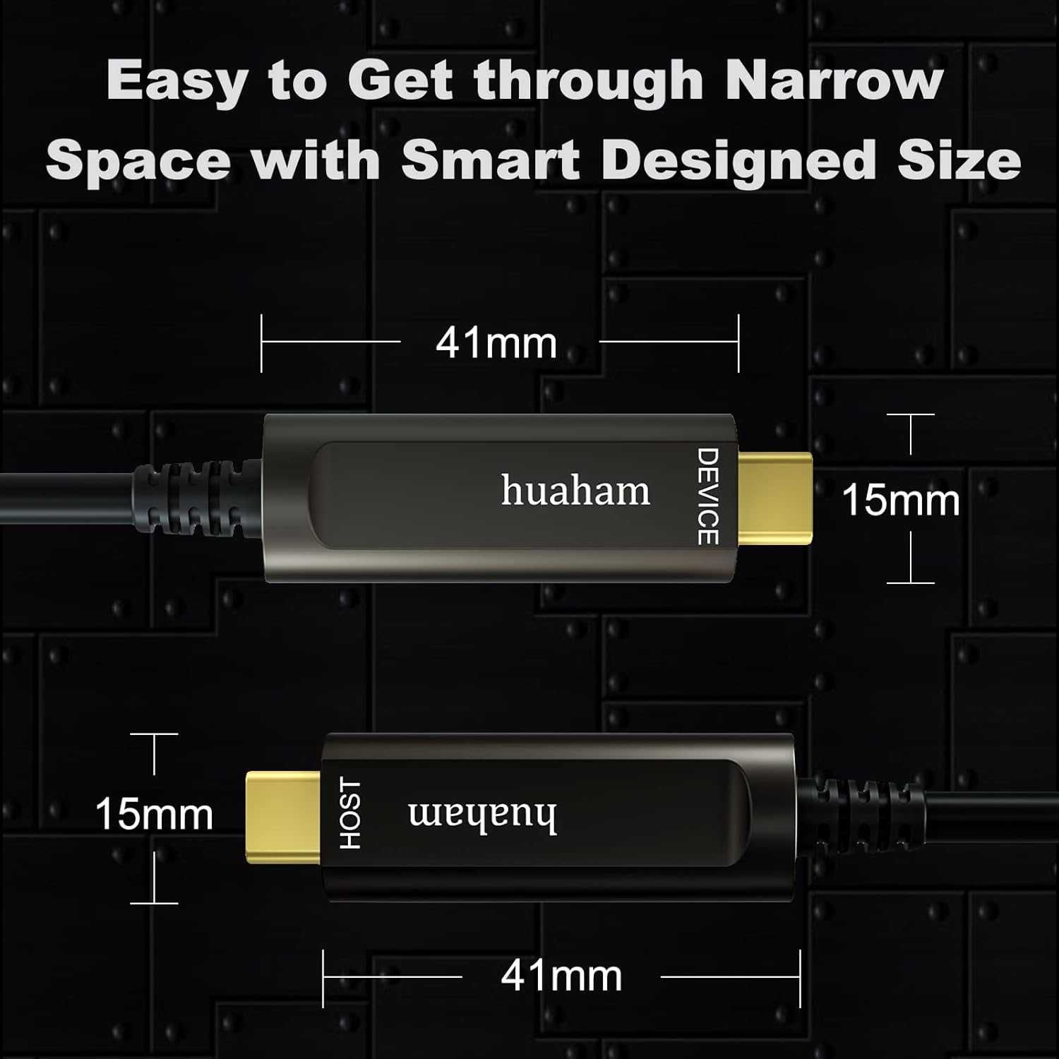 Cablu fibră optică huaham USB C la USB C 15M,Cablu USB 3.1 10Gbps