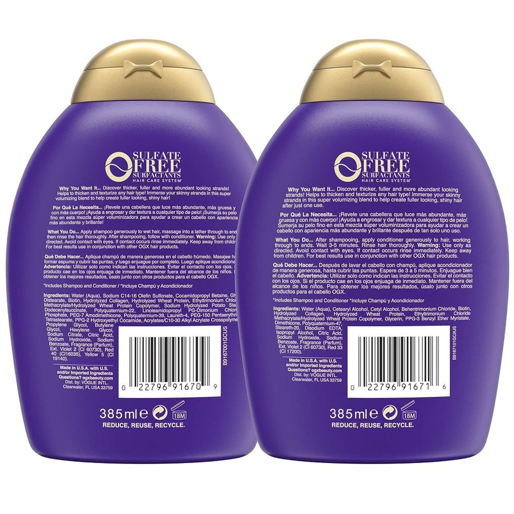 OgX Collagen Biotin shampoo&Conditioner