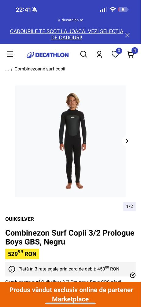 Coatum neoprene Quiksilver 16 ani
