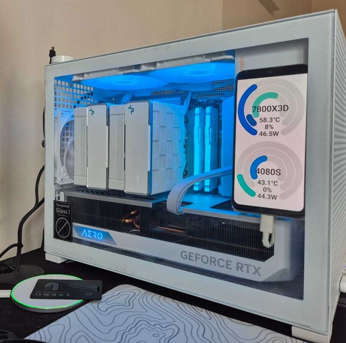 PC Build White- Ryzen 7800X3D,RTX 4080 Super,32GB RAM,2TB SSD,850W PSU