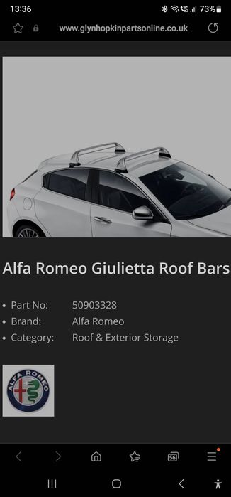 Bari originale portbagaj aluminiu Alfa Romeo Giulietta