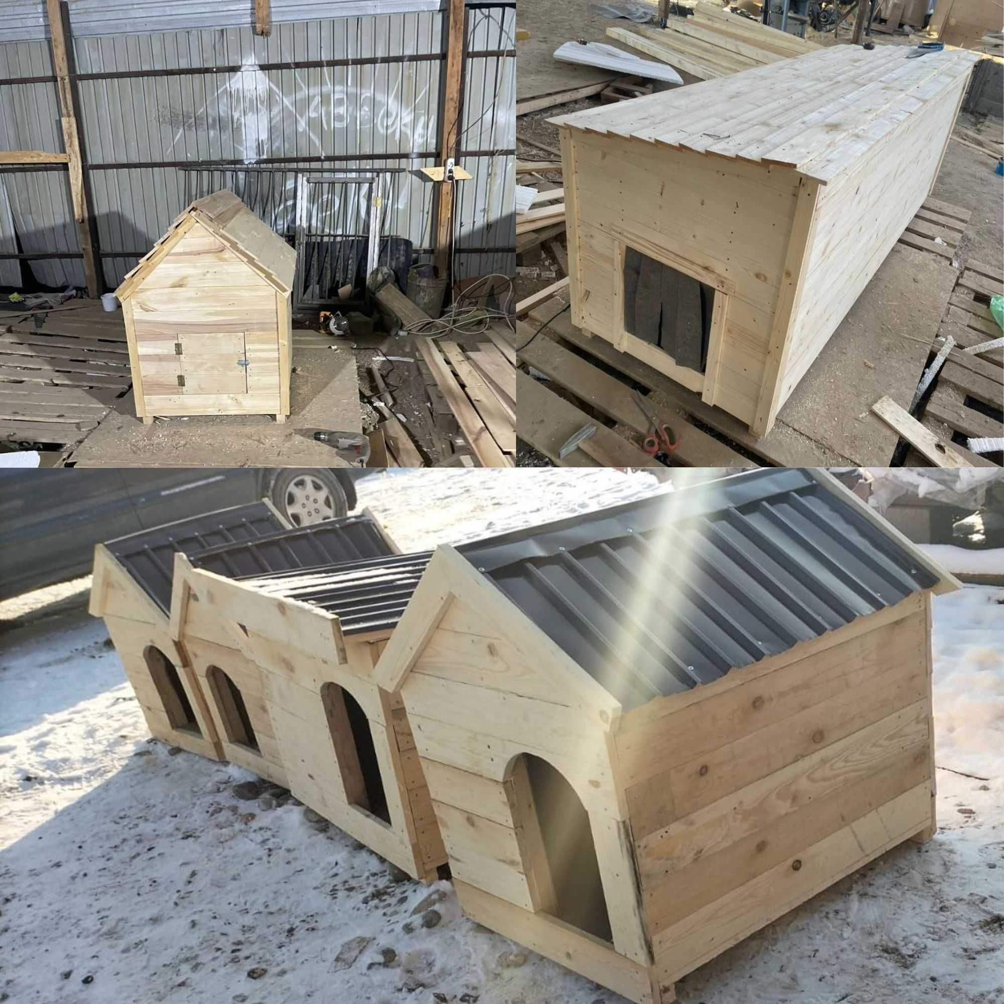 Вольер и будка клетки дом Собачьи домик для собак уличный утеплённый