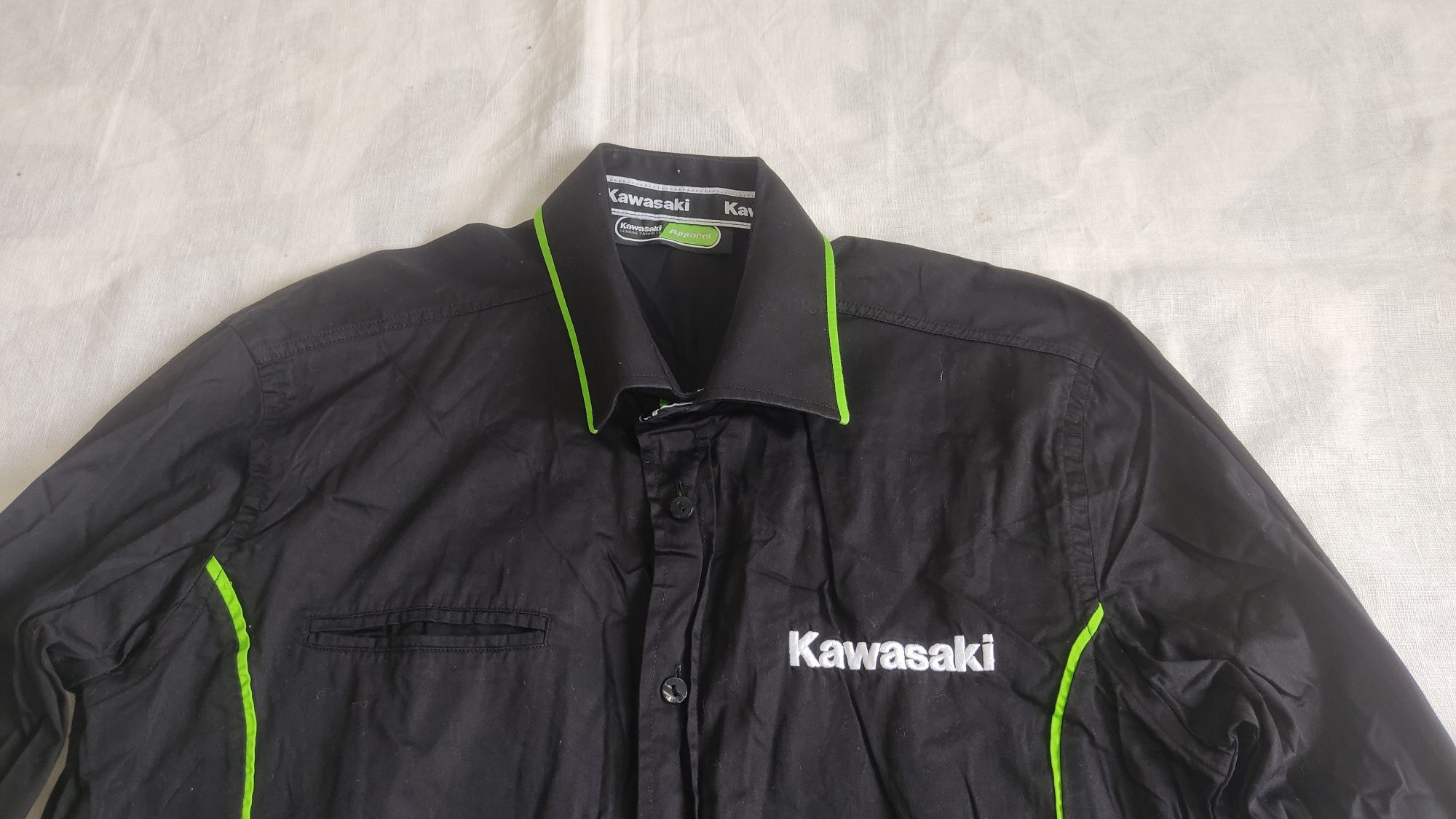 Cămașă Kawasaki Apparel mărime M bărbat 100% bumbac moto casual că NOU