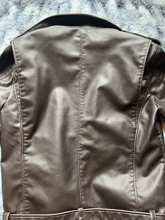 ZARA дамско oversized кафяво кожено яке