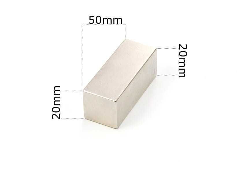 50x20x20mm Неодимов магнит N52, 3200Gs Neodymium magnet NdFeB magnit