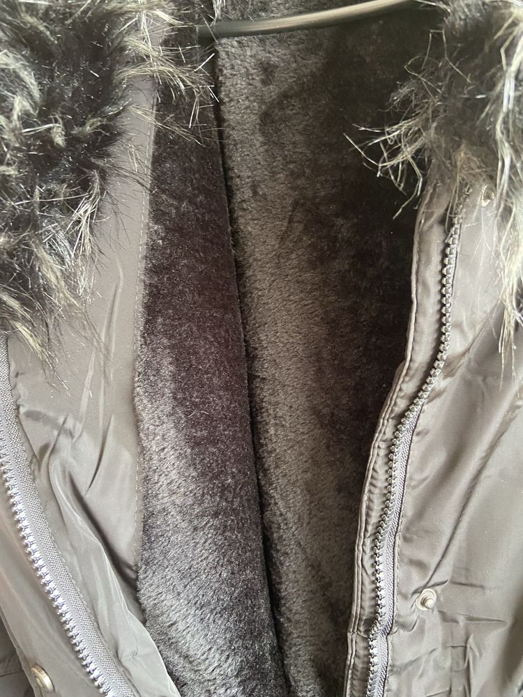 Кокетно топло черно яке XL