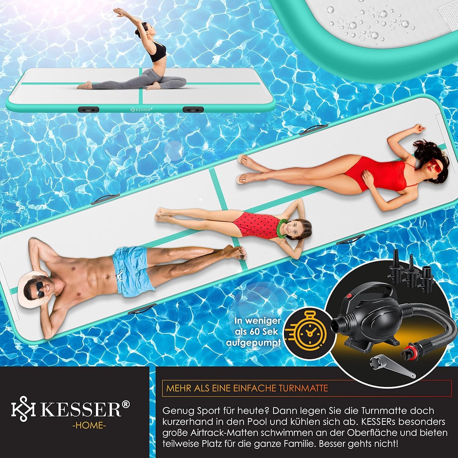 KESSER® Подложка за гимнастика Надуваема Airtrack 4m sup
190 лв