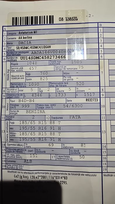 Dezmembrez Dacia logan 2017