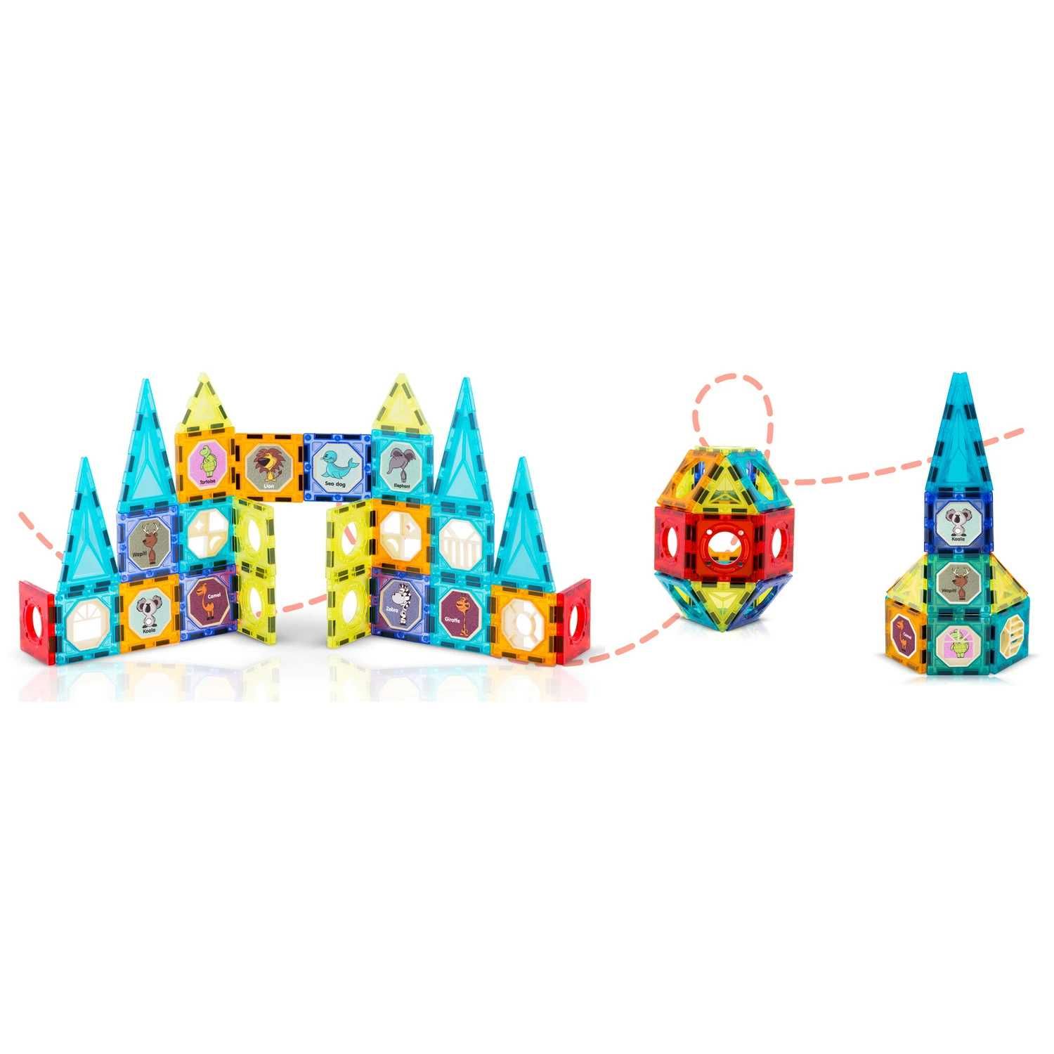 Set Educativ si Creativ Magnetic,98 Piese,LKS Magic Magnetic Blocks