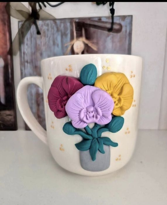 Чаша полимерна глина Орхидея