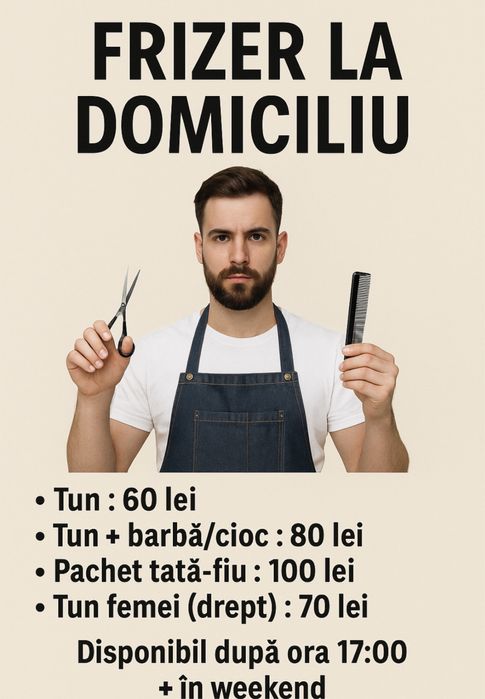 Frizer la domiciliu (Sector 4 + celelalte)