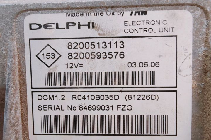 ECU Calculator Motor Delphi 1.5 8200513113 / 8200593576 Dacia Logan p