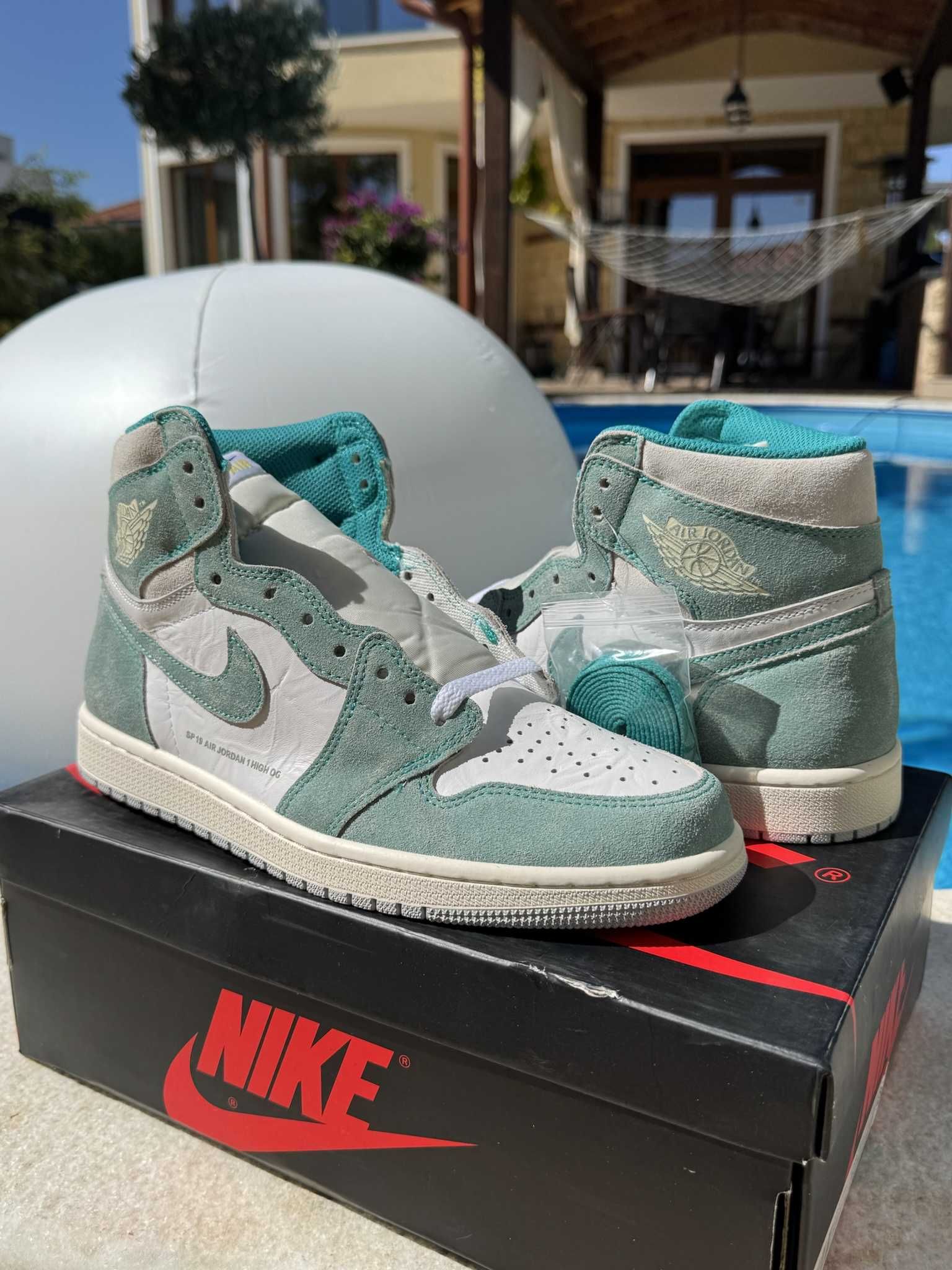 Jordan 1 Retro High Turbo Green 43 EUR Кецове + Кутия + Връзки Нови