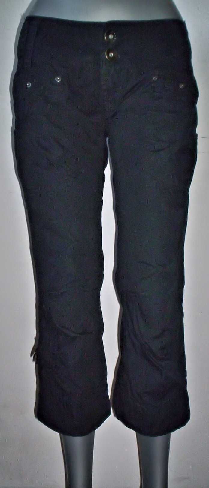 Pantaloni pescar negri 3/4 moderni skinny Blug kaki elastici buzunare