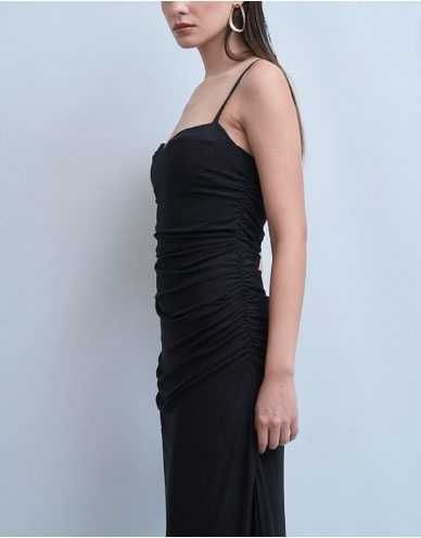 Нова рокля Zara – тюлена, с подплата, черна, размер L