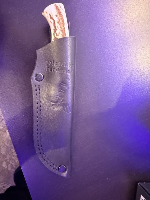 Ловен нож с еленова дръжка,ръчна изработка