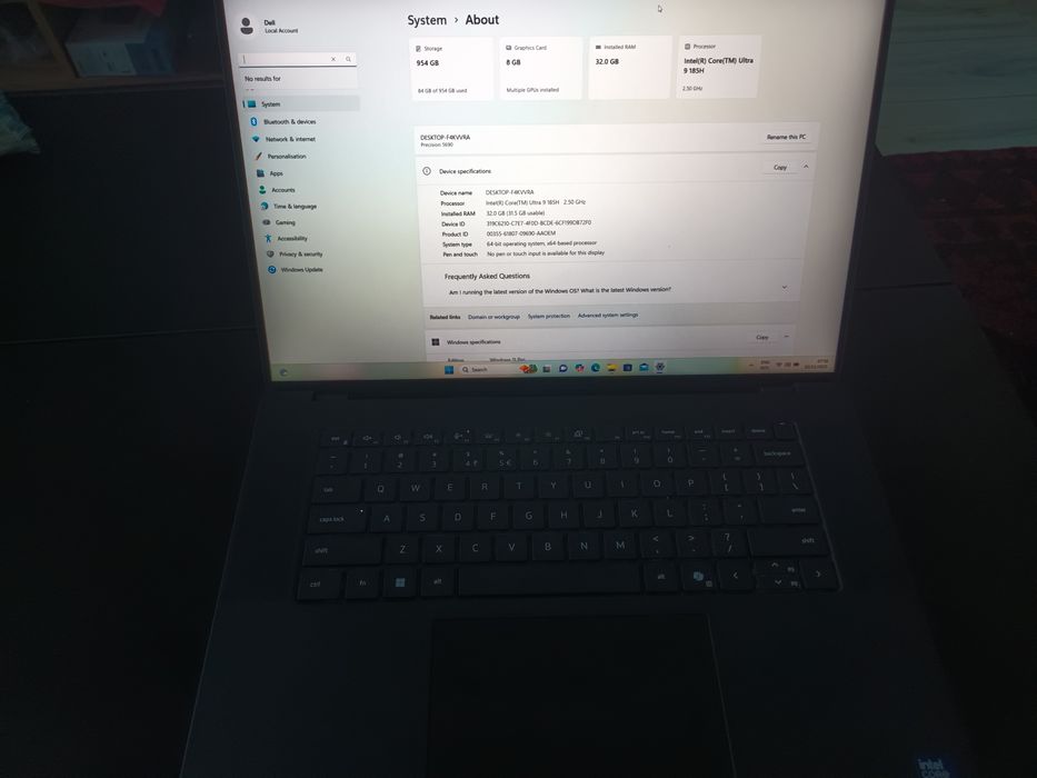 Laptop Dell Mobile Precision 5690, 16", intel 9