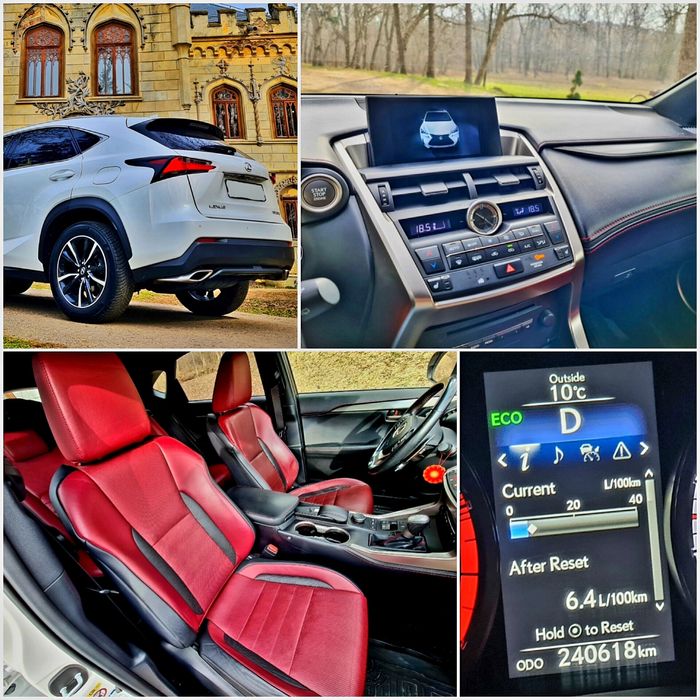 Lexus NX200T F-Sport,Benzina 2.0/240cp!4x4,FULL,Piele rosie,alb perlat
