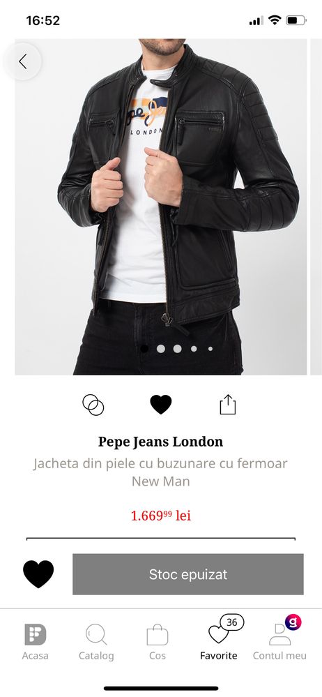 Geaca de piele Pepe Jeans M